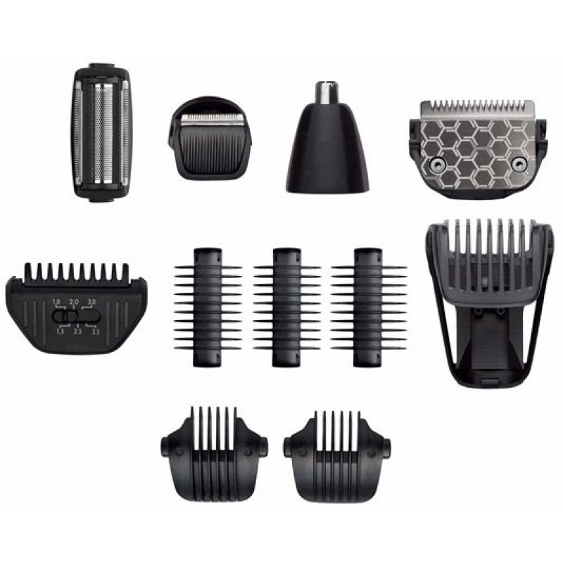 BaByliss Multi kit trimmer 11-in-1 face&beard, 11 attachments, black (MT860E)