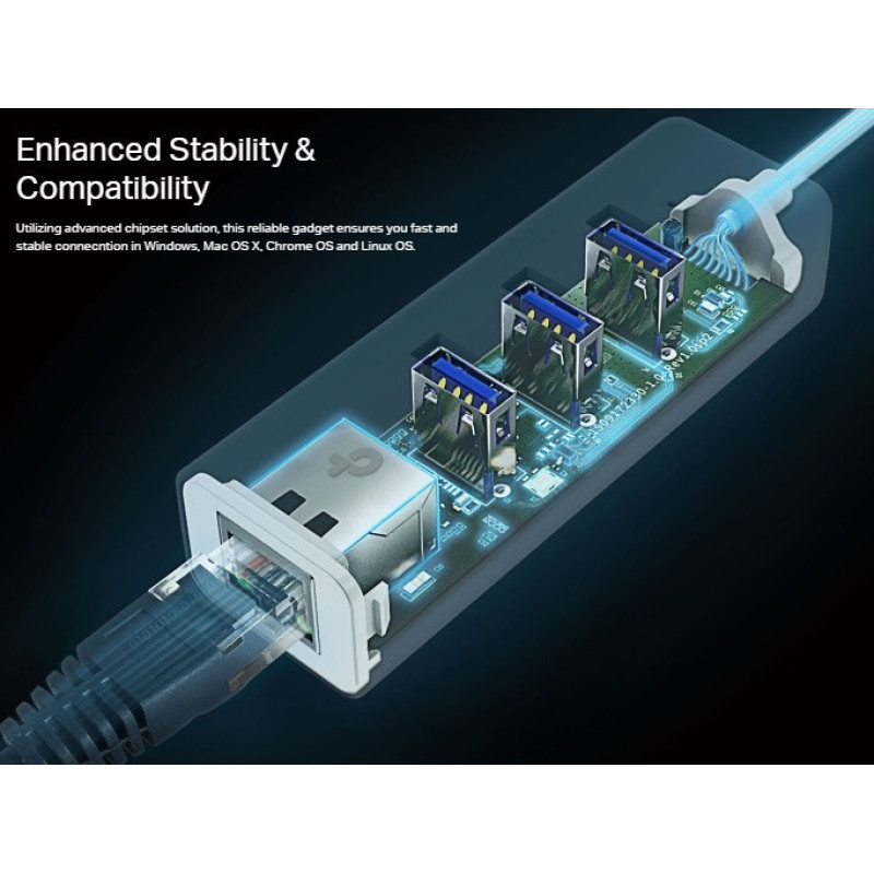 TP-Link Network Apapter UE330 USB3.0 to GE 3xUSB3.0 HUB