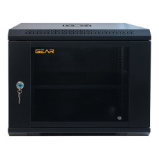 Шкаф настенный GEAR 9U 19" 600x450x500 мм, + полка 19", black (GWMSN-9U-600-450)