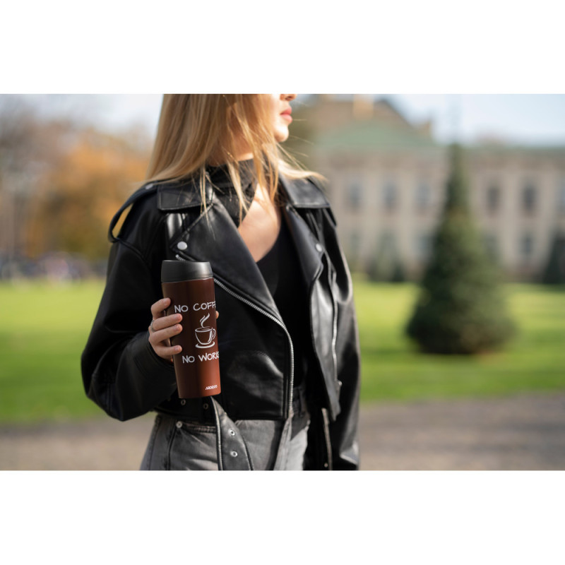 ARDESTO Travel mug Coffee Time 450 ml, s/s, brown (AR2645CB)