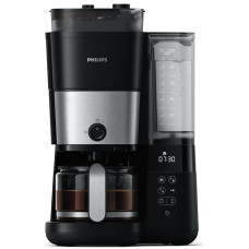 Philips Coffe maker drip All-in-1 Brew, 1.25L, grain+ ground, display, coffee pot warmer, grinder, black (HD7900/50)