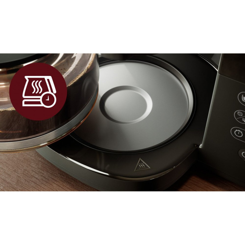 Philips Coffe maker drip All-in-1 Brew, 1.25L, grain+ ground, display, coffee pot warmer, grinder, black (HD7900/50)