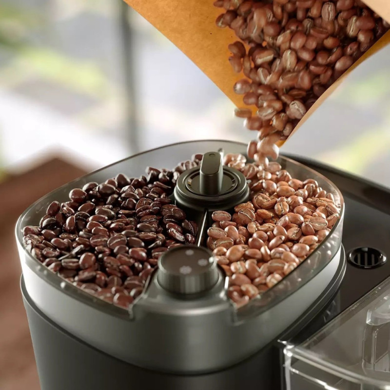 Philips Coffe maker drip All-in-1 Brew, 1.25L, grain+ ground, display, coffee pot warmer, grinder, black (HD7900/50)