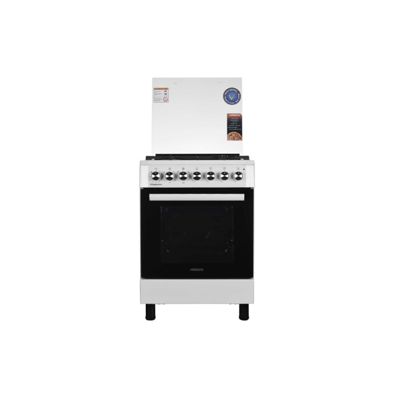 ARDESTO Плита комби Elegance, 66л, 60x60см, конвекция, чугун, подсветка, форсунки LPG (подключение газового баллона), белый (FSCF-C606W)