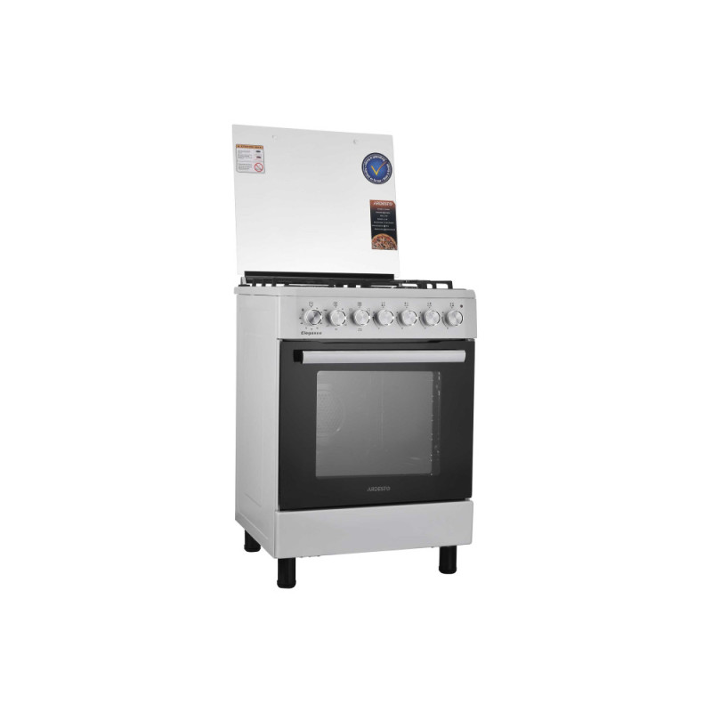 ARDESTO Плита комби Elegance, 66л, 60x60см, конвекция, чугун, подсветка, форсунки LPG (подключение газового баллона), белый (FSCF-C606W)
