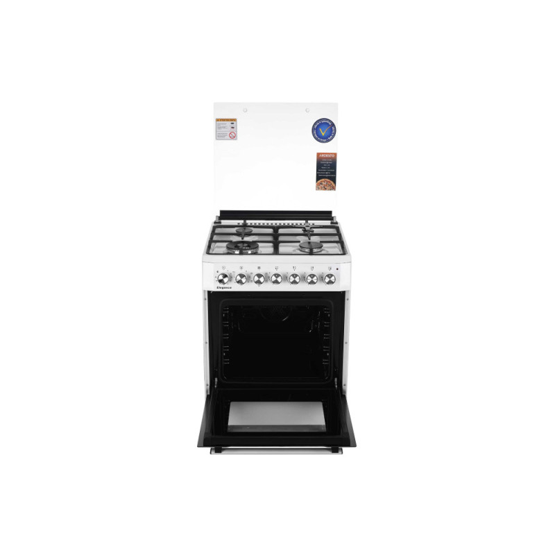 ARDESTO Плита комби Elegance, 66л, 60x60см, конвекция, чугун, подсветка, форсунки LPG (подключение газового баллона), белый (FSCF-C606W)