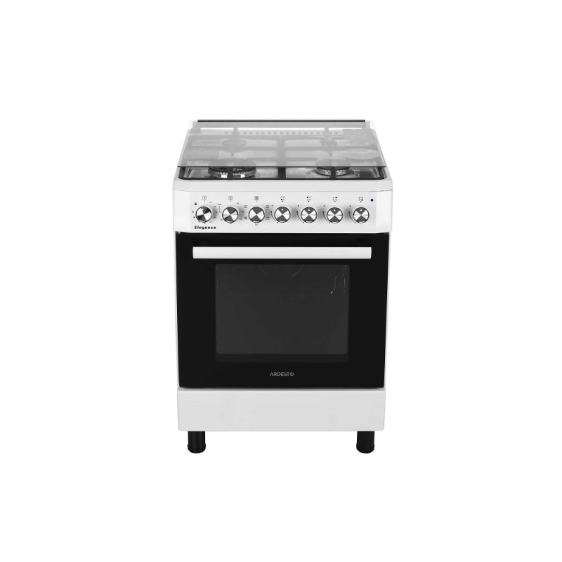 ARDESTO Плита комби Elegance, 66л, 60x60см, конвекция, чугун, подсветка, форсунки LPG (подключение газового баллона), белый (FSCF-C606W)