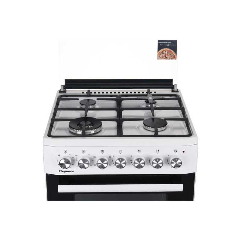 ARDESTO Плита комби Elegance, 66л, 60x60см, конвекция, чугун, подсветка, форсунки LPG (подключение газового баллона), белый (FSCF-C606W)