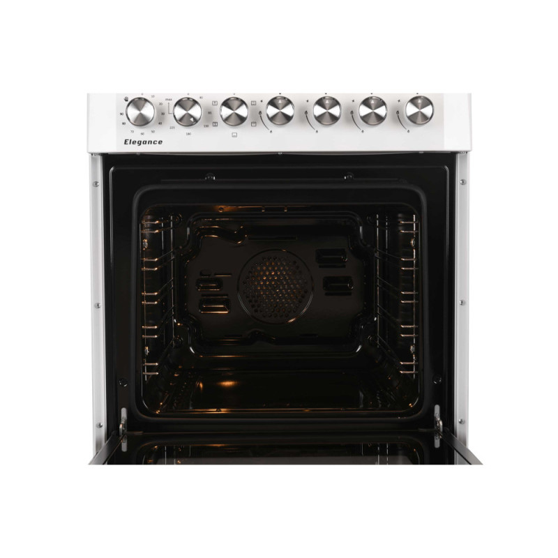 ARDESTO Плита комби Elegance, 66л, 60x60см, конвекция, чугун, подсветка, форсунки LPG (подключение газового баллона), белый (FSCF-C606W)