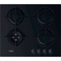 Whirlpool Варильна поверхня газова на склі, 60см, чавун, конфорка з подвійним рядом полум'я, чорний (GOR625/NB1)