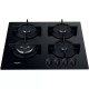Whirlpool Hob gas on glass, 60cm, cast-iron, burner with a double row of flames, black (GOR625/NB1)