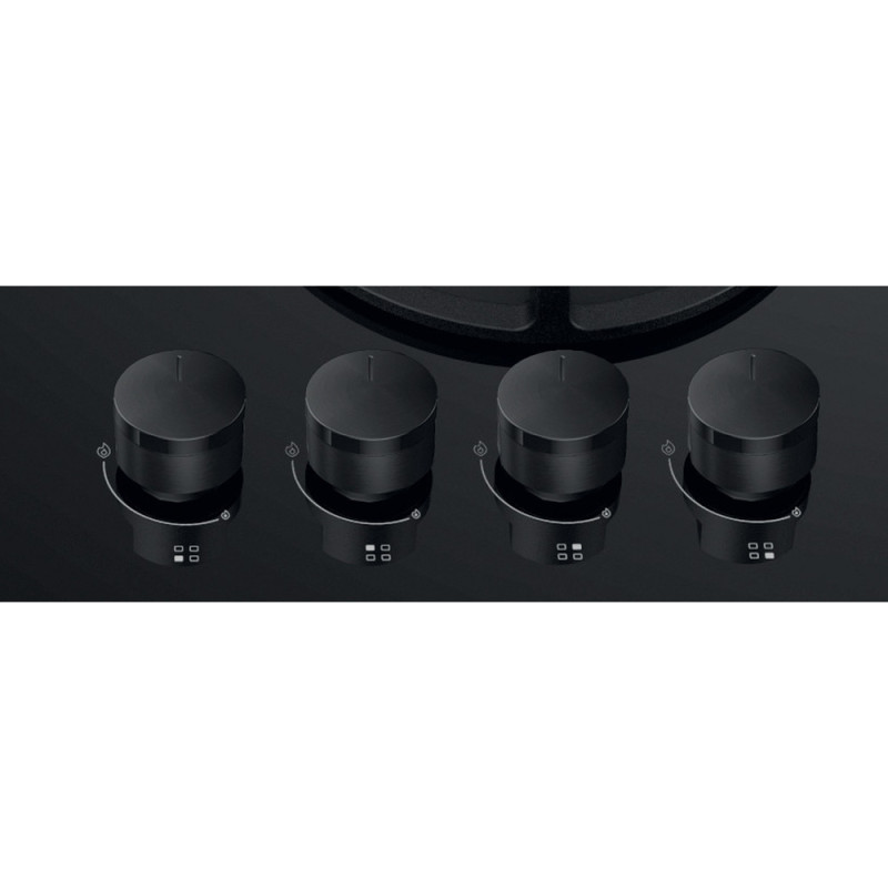 Whirlpool Hob gas on glass, 60cm, cast-iron, burner with a double row of flames, black (GOR625/NB1)