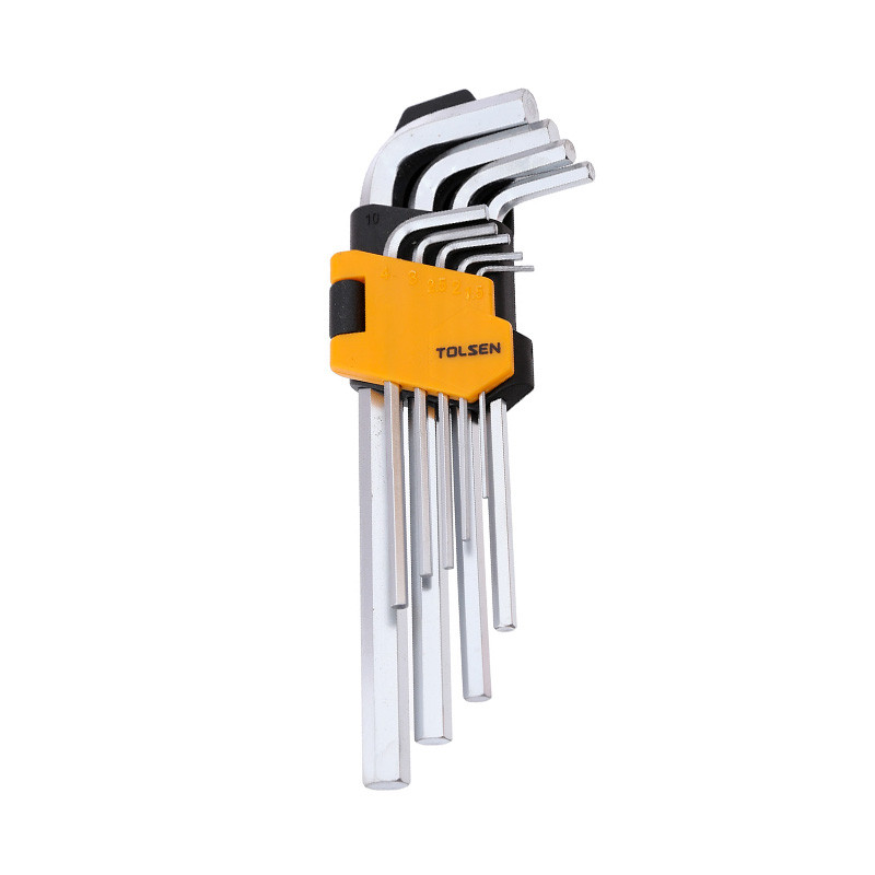 Tolsen hexagon keys, set of 9 pcs., long, 1.5-10 mm, CrV (20048)