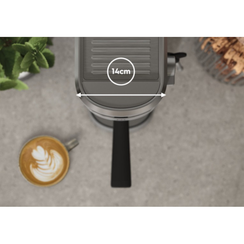Electrolux Coffe maker carob, 1L, ground, hand capuchino maker, LED display, cup warmer, inox (E6EC1-6ST)