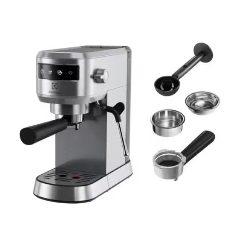 Electrolux Coffe maker carob, 1L, ground, hand capuchino maker, LED display, cup warmer, inox (E6EC1-6ST)