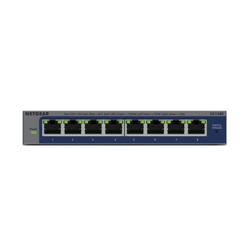 NETGEAR Коммутатор GS108E 8xGE, WebSmart (GS108E-400EUS)