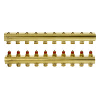 Danfoss Колектор FHF 10+10 без ротаметрів, латунний (088U0510)