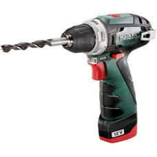 Metabo Cordless Drill Crwdriver POWERMAXX BS BASIC, 2*12V, 2Ah, 0-360/0-1400rpm, chuck 1-10mm, hexagon, 17/34Nm (600984500)