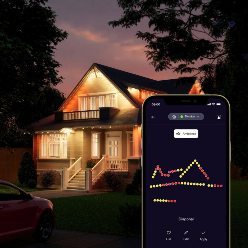 Twinkly Гірлянда Smart LED Twinkly Permanent Light RGB 72 IP65 кабель білий (TWPL072STP-TEU)