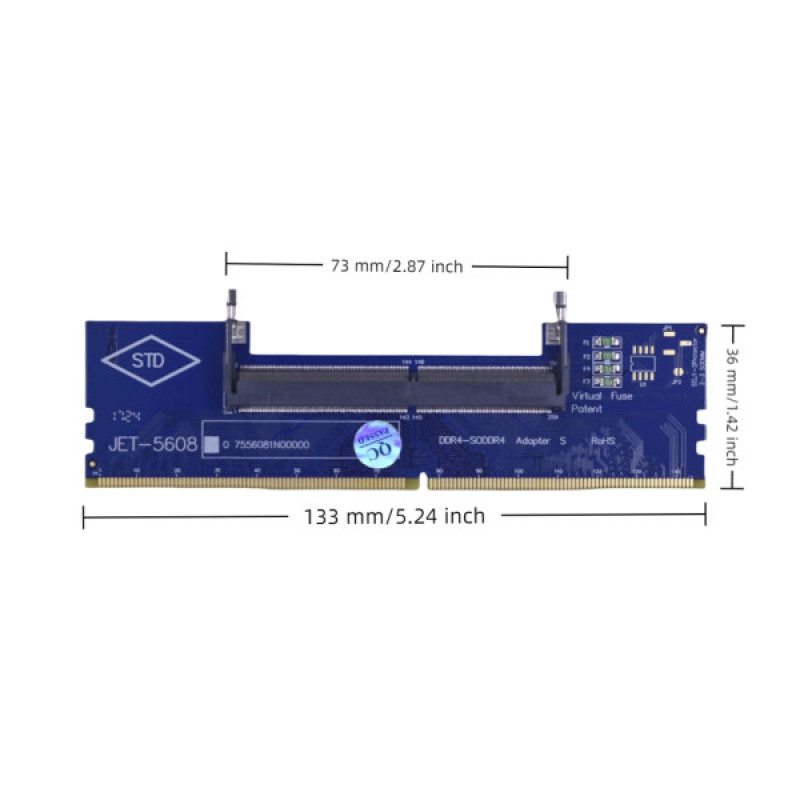 Конвертор Dynamode DDR4 Laptop SO-DIMM to Desktop DIMM RAM Memory (DM-DDR4-DIMM-Converter)