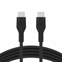 Belkin Кабель USB-C > USB-C заряджання/синхронізації, 3м, 60Вт, Type-C, силіконовий з кліпсою, чорний (CAB009BT3MBK)