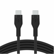 Belkin сable USB-C > USB-C charge/data, 3m, 60W, Type-C, SILICONE, with clip, black (CAB009BT3MBK)