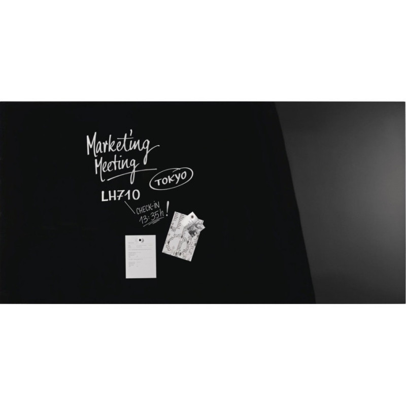 Magnetoplan Magnetic marker glass board 2000x1000 black Glassboard-Black (13409012)