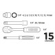 Top Tools Набір інструментів, 1/4", 15 од. (38D525)