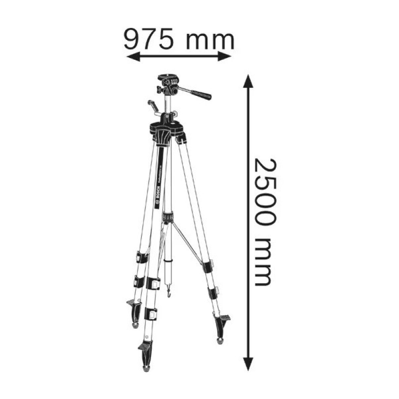 Bosch BT250 tripod for optical levels, 1/4 , 97.5-250 cm, 3.4 kg (0.601.096.A00)