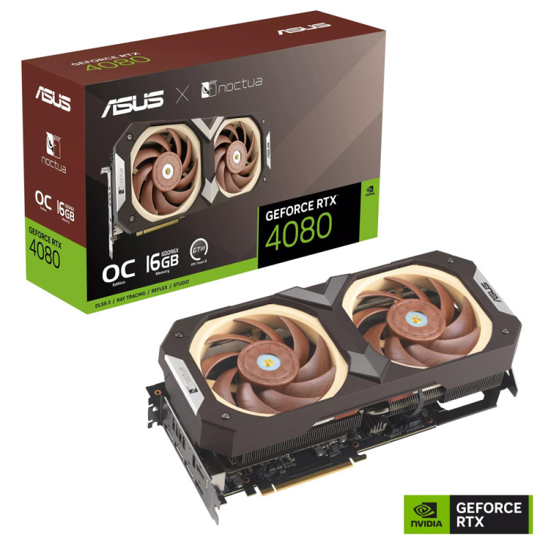 ASUS Graphic Card GeForce RTX 4080 SUPER 16GB GDDR6X OC RTX4080S-O16G-NOCTUA