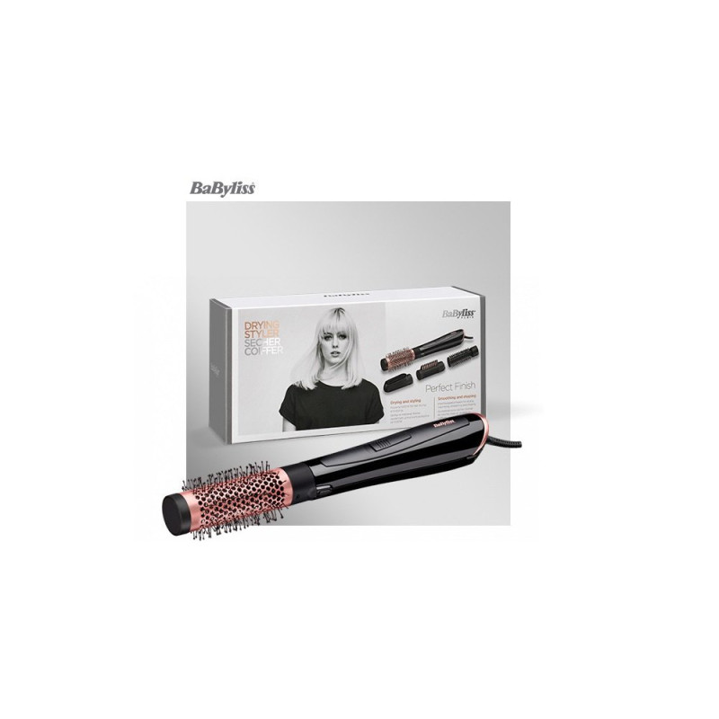 BaByliss Hair dryer brush, 2W, 2 modes, ionization, cold blowing, ceramics, black (AS126E)