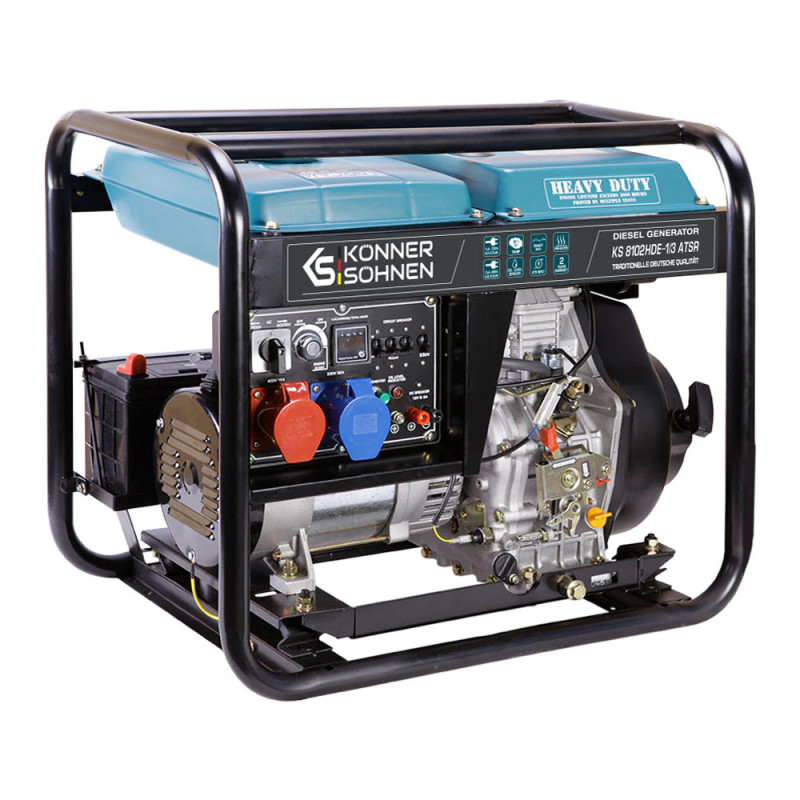 Könner & Söhnen Diesel generator “Konner & Sohnen” KS 8102HDE-1/3 ATSR (EURO II), 230/400V, (230 V) 5.5/5.0kW, (400 V) 6.5/6.0kW, 23.91/11.74A, 1 x CEE 230 V 32 A, 1 x CEE 400 V 16 A, preheating, AVR, IP23M, 117 kg (KS8102HDE-1/3ATSR)