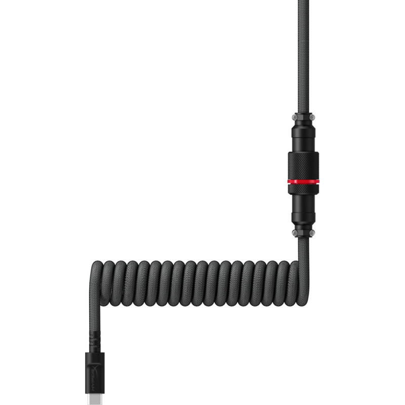 HyperX coiled cable USB-A - USB-C, 1.37m Grey/Black (6J679AA)