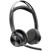 Poly Voyager Focus 2 Stereo On-ear computer headset, USB-A, Bluetooth, omnidirectional, ANC, Acoustic fence, black (76U46AA)