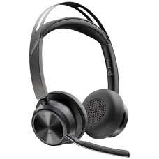 Poly Voyager Focus 2 Stereo On-ear computer headset, USB-A, Bluetooth, omnidirectional, ANC, Acoustic fence, black (76U46AA)