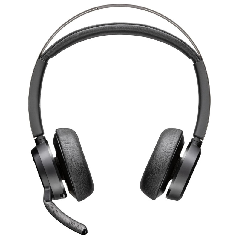 Poly Voyager Focus 2 Stereo On-ear computer headset, USB-A, Bluetooth, omnidirectional, ANC, Acoustic fence, black (76U46AA)