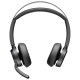 Poly Voyager Focus 2 Stereo On-ear computer headset, USB-A, Bluetooth, omnidirectional, ANC, Acoustic fence, black (76U46AA)