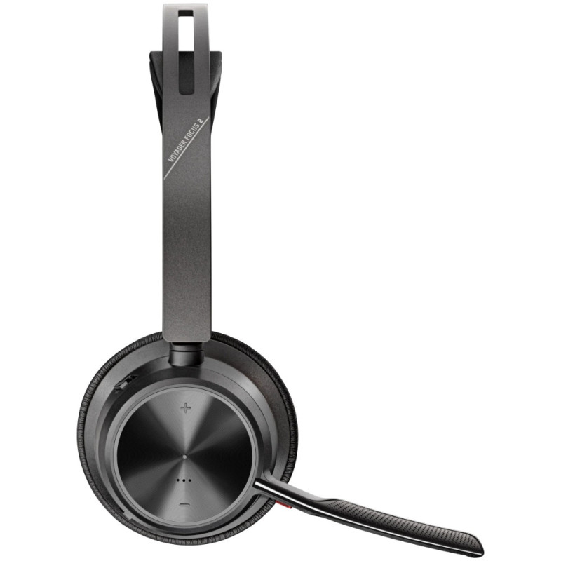 Poly Voyager Focus 2 Stereo On-ear computer headset, USB-A, Bluetooth, omnidirectional, ANC, Acoustic fence, black (76U46AA)