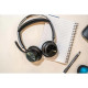 Poly Voyager Focus 2 Stereo On-ear computer headset, USB-A, Bluetooth, omnidirectional, ANC, Acoustic fence, black (76U46AA)