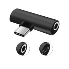 Переходник USB-C M to USB-C F + 3.5mm F black XoKo (AC-205-BK)