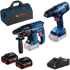 Bosch Professional power tools set, rotarry hammer GBH 180-LI + drill screwdriver GSR 180-LI in bag with 2 batt. (0.615.990.M31)