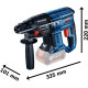 Bosch Professional power tools set, rotarry hammer GBH 180-LI + drill screwdriver GSR 180-LI in bag with 2 batt. (0.615.990.M31)