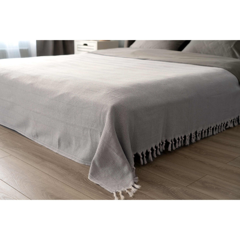 ARDESTO Summer blanket 210х230cm, 100% cotton, grey (ART0922SG)
