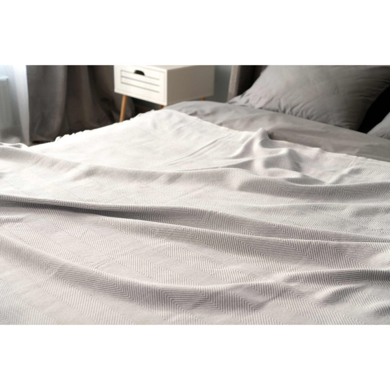 ARDESTO Summer blanket 210х230cm, 100% cotton, grey (ART0922SG)