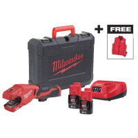 Milwaukee Труборіз акумуляторний Milwaukee M12 PCSSMC-202C 12В АКБ 2х2А·год 380об/хв 12-28мм жилет кейс (4933499464)
