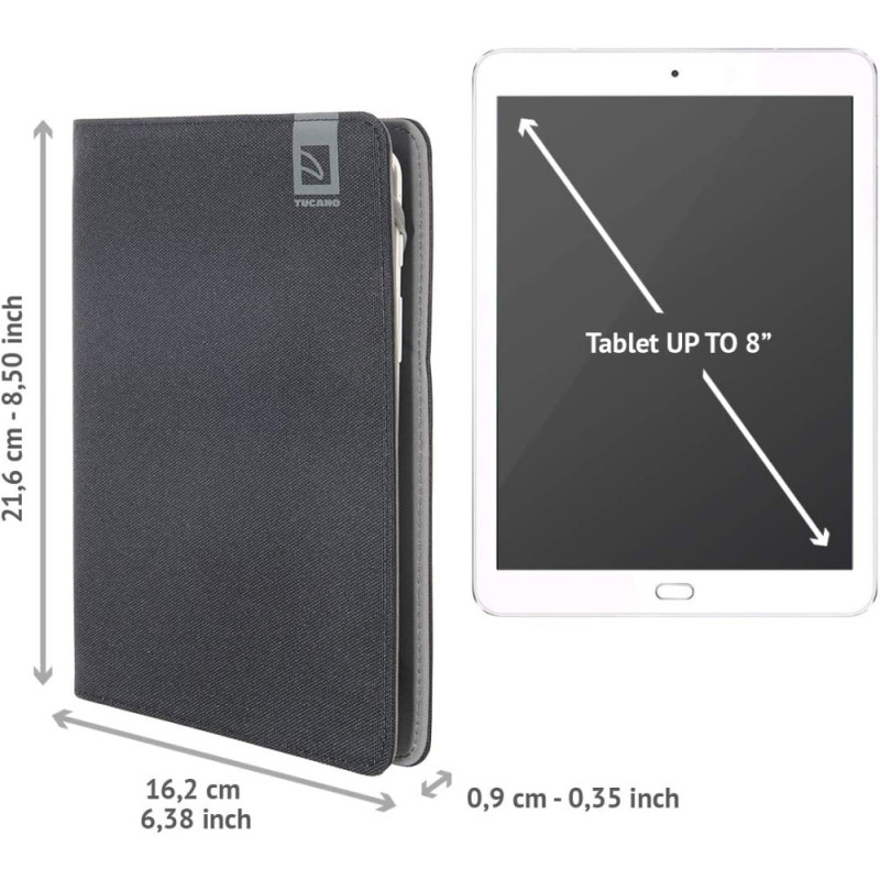 Tucano UNIVERSAL CASE 7-8  TABLETS BLACK (TAB-VT78)