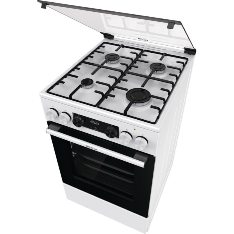 Gorenje Плита комби, 70л, 50x60см, дисплей, IconLed,эмалированные, белый (GK5C62WH)