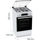 Gorenje Плита комби, 70л, 50x60см, дисплей, IconLed,эмалированные, белый (GK5C62WH)