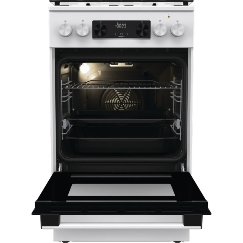 Gorenje Плита комби, 70л, 50x60см, дисплей, IconLed,эмалированные, белый (GK5C62WH)
