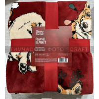 ARDESTO Плед Flannel 160х200см, 100% поліестер, різдвяні коргі (ART0119PB)